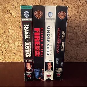 Lot of 4, Warner Bros. VHS Collection - Black, Red, and White
